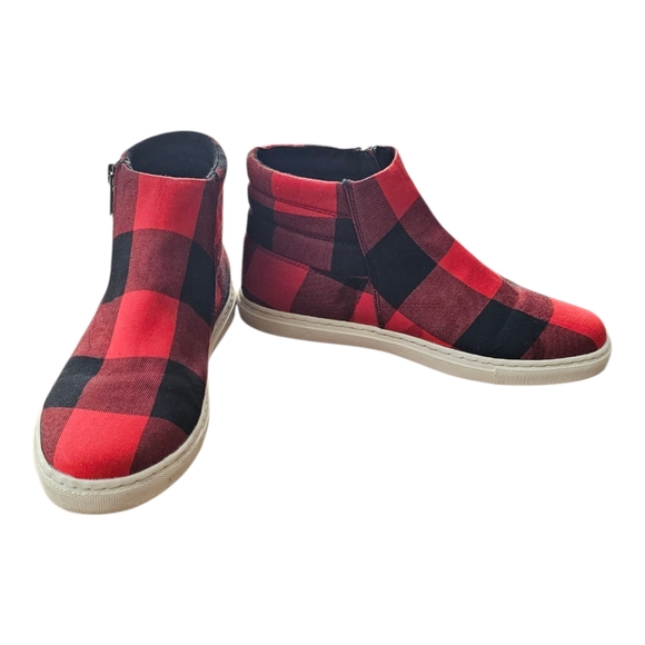 Splendid Red and Black Plaid Sneakers - Picture 1 of 7